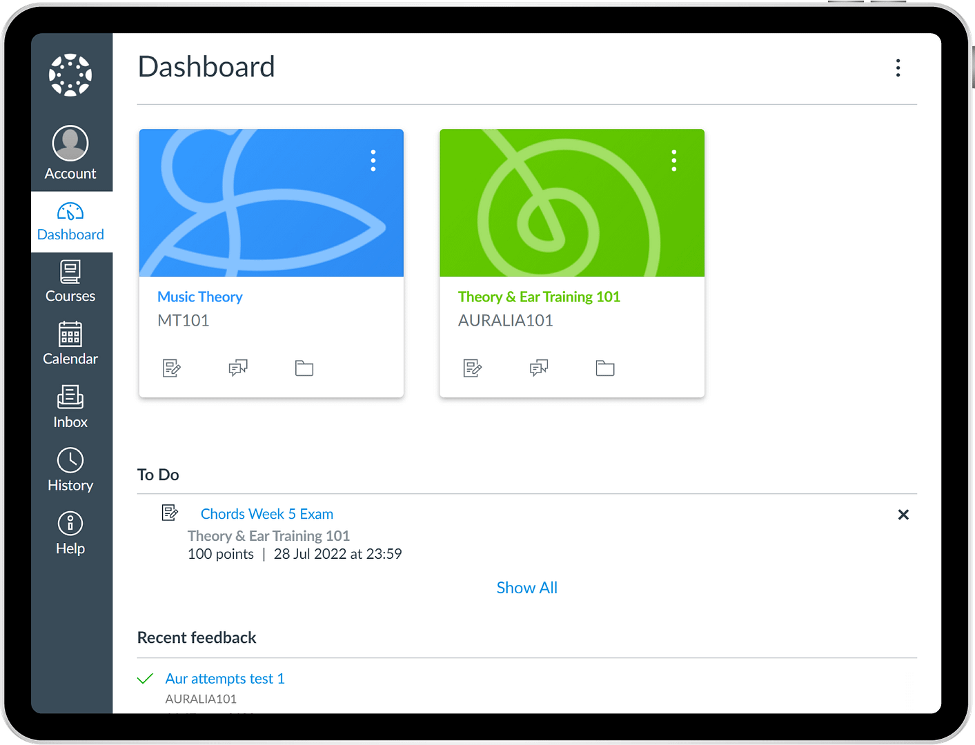Auralia and Musition Canvas Integration