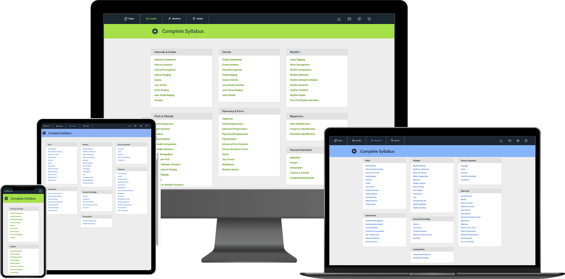 Auralia and Musition multi device