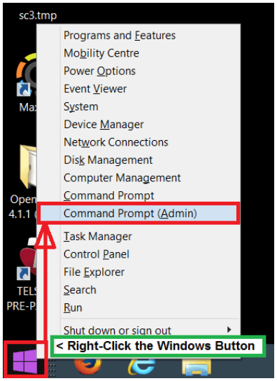 CMD prompt - Run as admin WIN 8-10