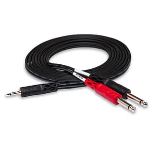 Hosa CMP150 series 3.5mm (1/8in) TRS to dual 6.35mm (1/4in) TS cable