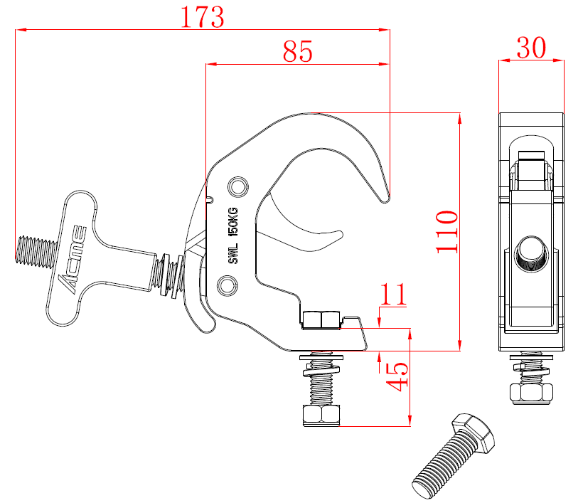 ACME C-150B dimensions